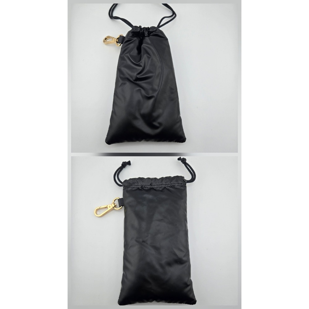 Fendi Black Padded Drawstring Phone Pouch Bag Charm with Gold Hardware - Picture 5 of 6